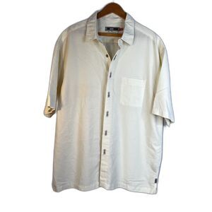 QuikSilver Edition Comfort Fit Pineapple Trim Short Sleeve Dress Shirt Size XL